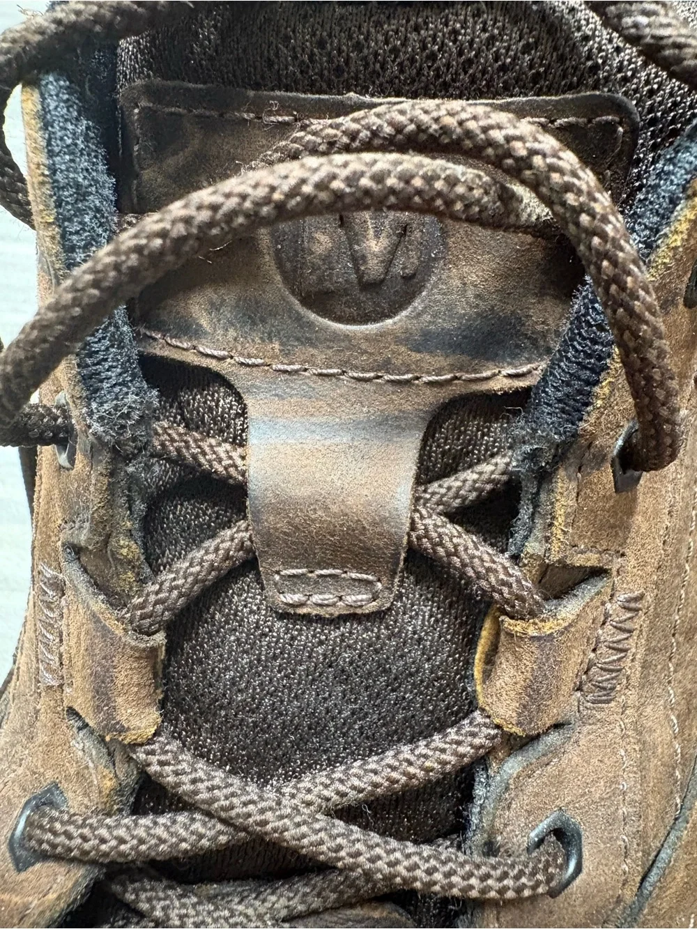 Merrell Moab Adventure Brown Leather Lace-Up Hiking Sneakers